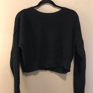 Wild Fable black knit cropped sweater